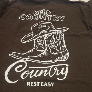 Brown Graphic T-Shirt with Cowboy Boots Design